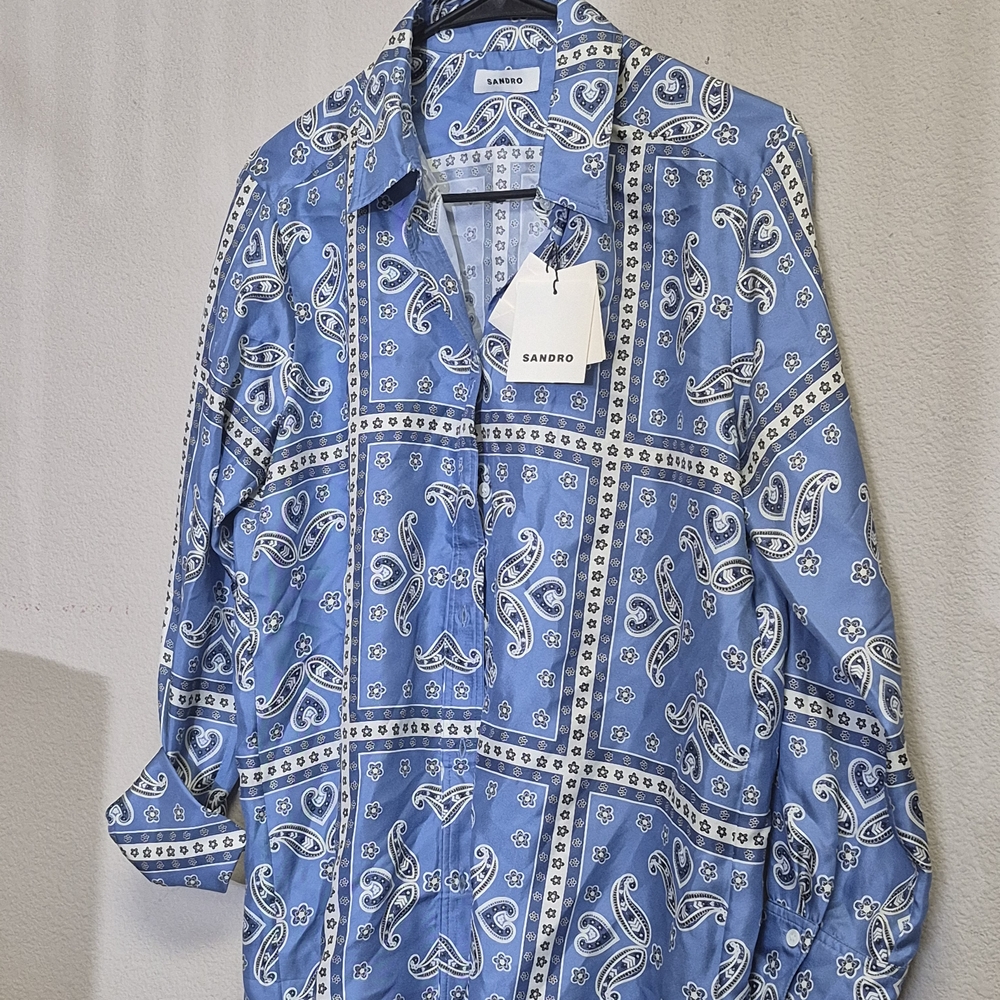 Sandro Casual Blue Patterned Shirt